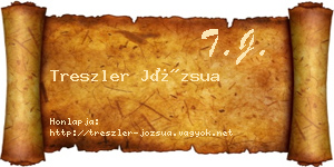 Treszler Józsua névjegykártya
